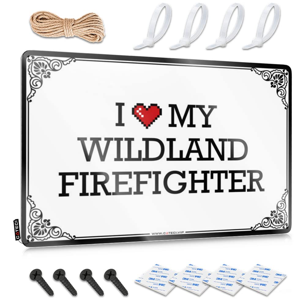 IBWNBBUSN Personalized Bar Signs I Love My Wildland Firefighter Tin Sign Mancave Signs And Decor Funny Vintage Signs(20X30CM)