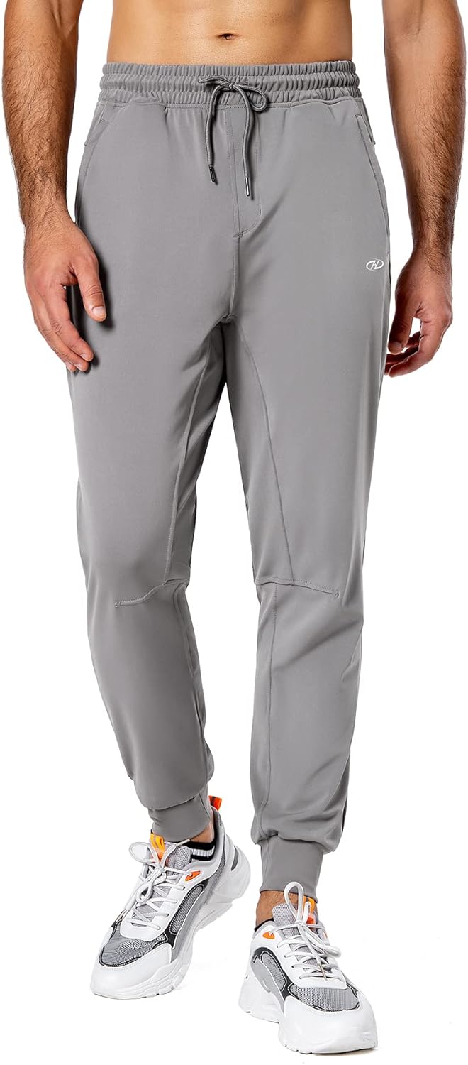 Hugut Men's Sweatpants Lightweight with Zipper Pockets Tapered Joggers Athletic Track Pants for Workout Running Training - Image 2