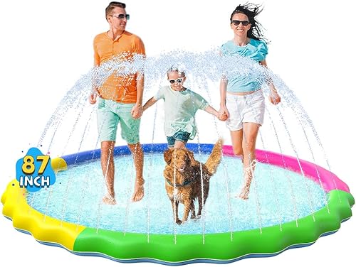VISTOP - Alfombrilla antideslizante con aspersión para niños y perros, de verano, para piscina y el patio trasero, para bebés, niñas, niños o perros