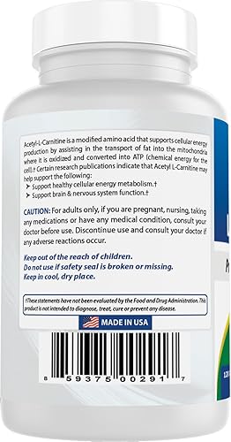 Miniatura 7 de Best Naturals Acetil L-carnitina 500 mg 120 cápsulas (120 unidades (paquete de 2))
