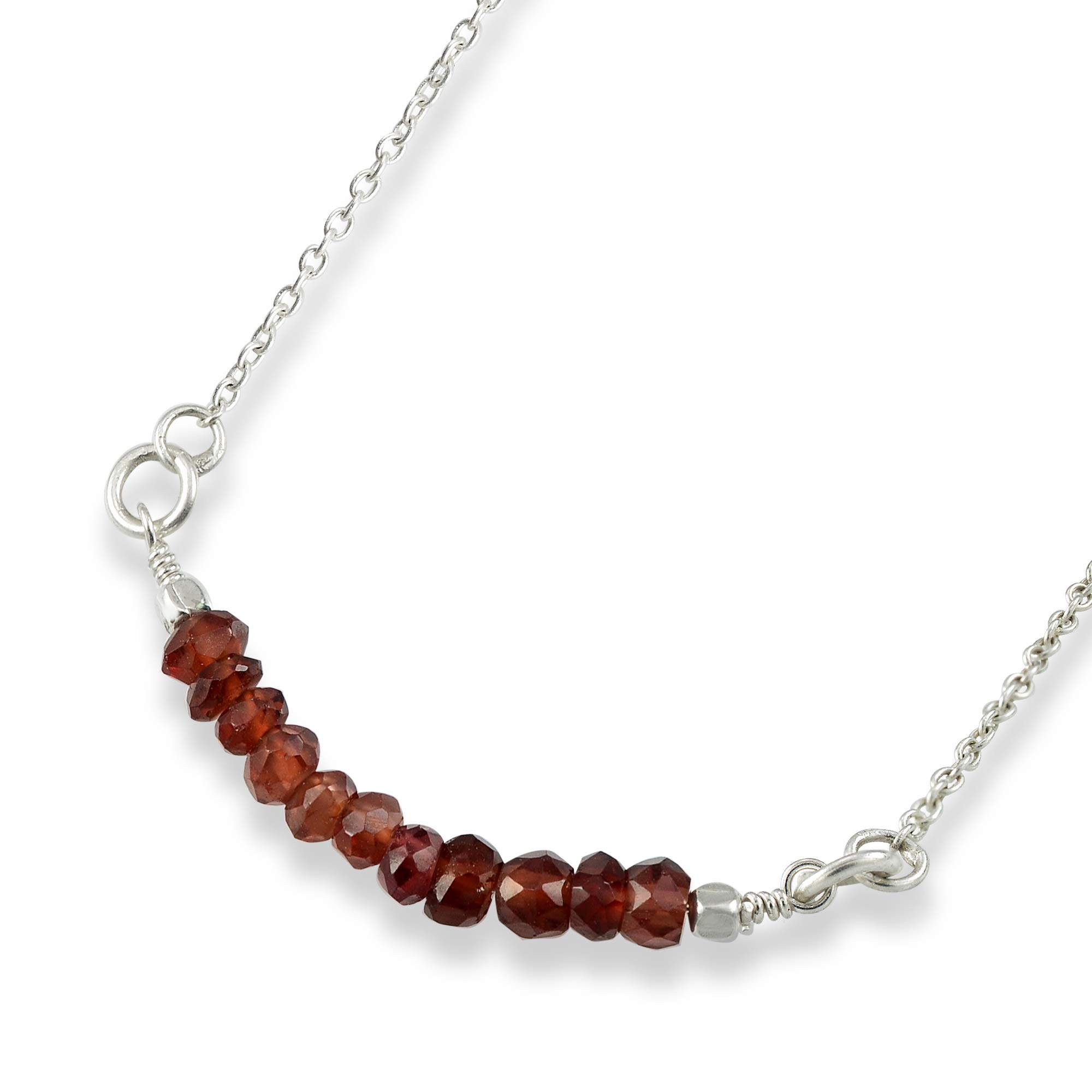 Collier Argent Sterling Avec Pendentif Grenat CZ Pour Naissance Janvier – Neuf