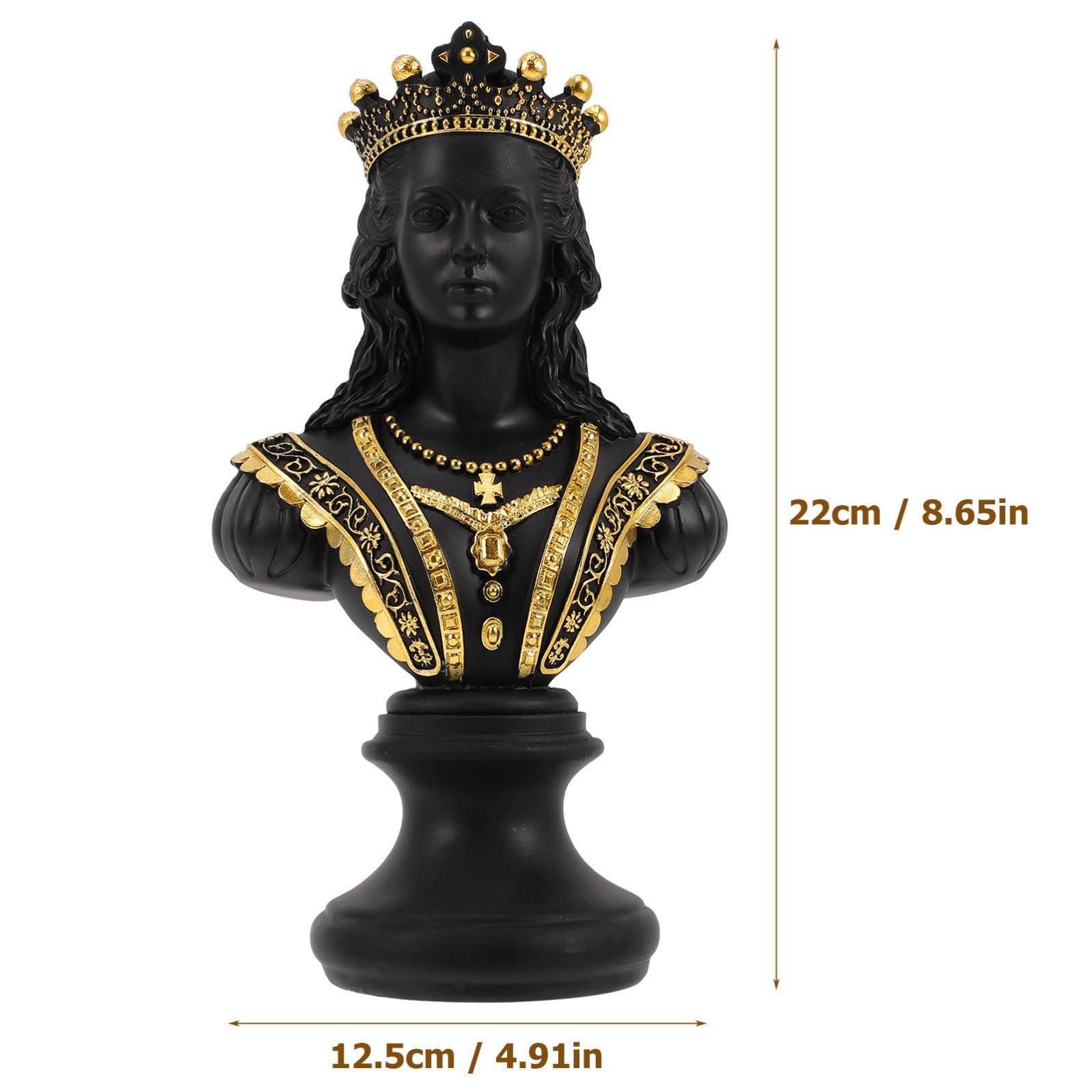 PRETYZOOM Scultura da Tavolo Scacchi in Resina Nera Decorazione Elegante per Ufficio e Casa Busto Regina Chic per Arredamento Stiloso e Originale