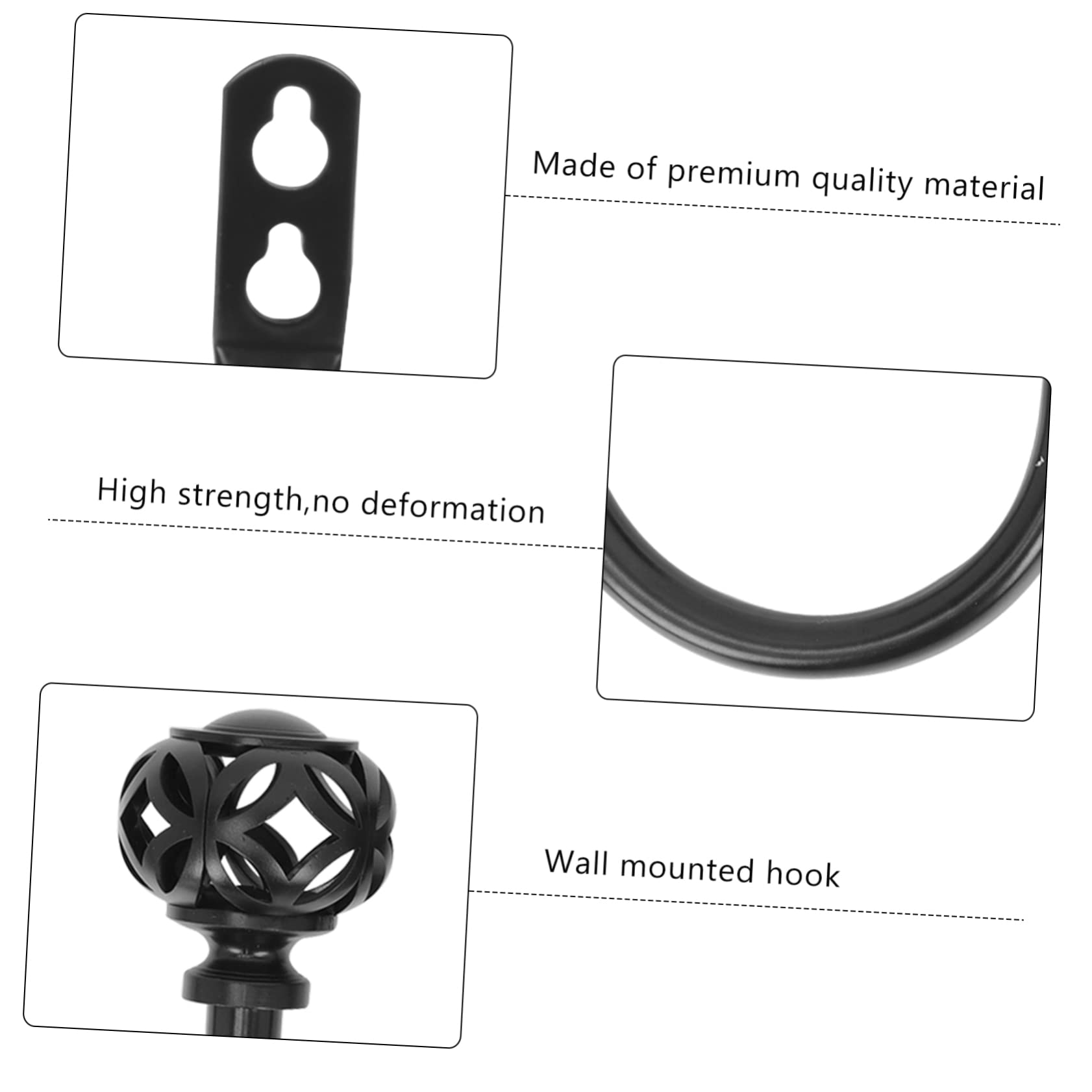 VOSAREA 6pezzi per Tende U-Shape per Fermatende e Accessori Resistente e Facile Installare