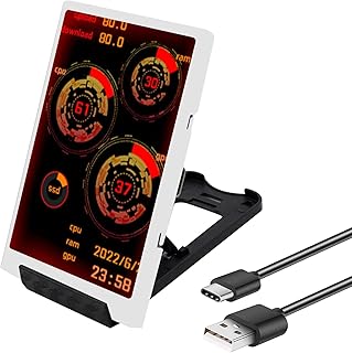 Tela de visualização de monitores de computador,Monitor de temperatura de CPU IPS de 3,5 polegadas para mulheres, homens | Monitor secundário de tela de exibição de dados para PC, computador, Littryee