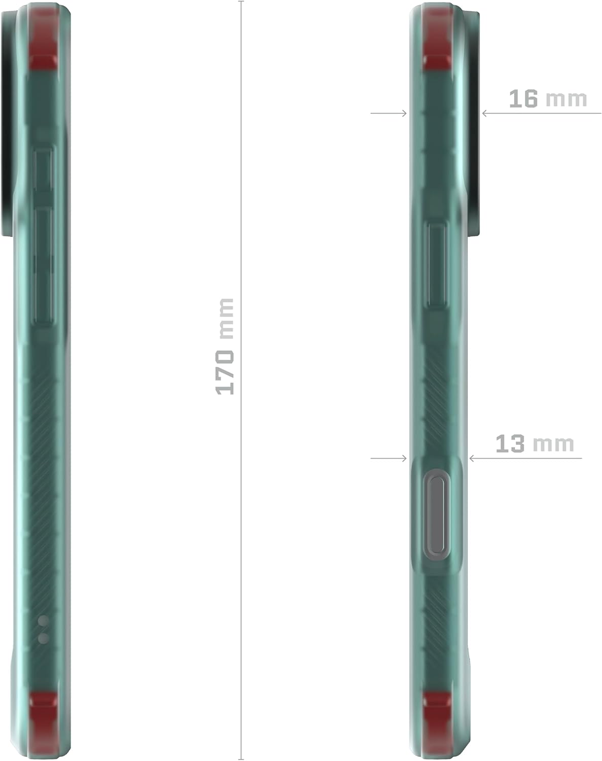 Ghostek Covert iPhone 17 Pro Max Clear Case - Compatible with MagSafe Accessories, Shockproof Silicone, Minimalist Phone Cover (6.9 Inch, Teal)