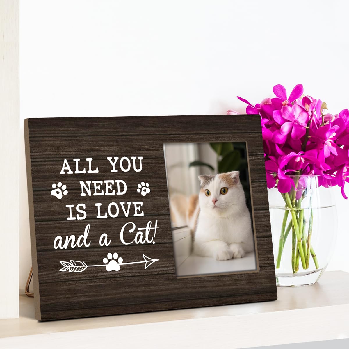 Cat Memorial Picture Frame - 4x6 Vertical, Wood, For Cat Loss Sympathy Gift, Desk Or Wall Decor - View #6