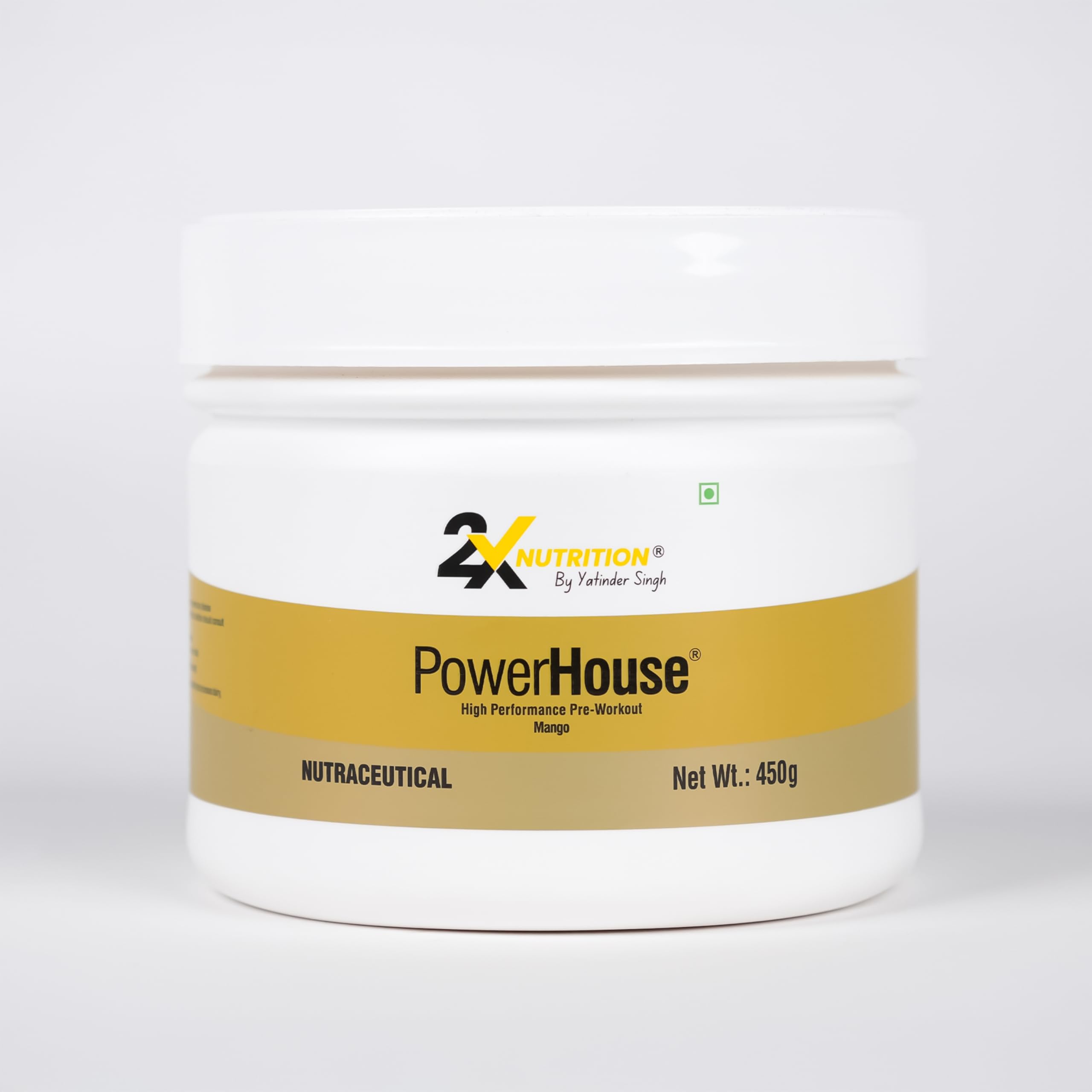 POWERHOUSE by 2X Nutrition High-performance pre-workout | 450 gm | 30 Servings | Constant Energy throughout | Increases focus | Improves performance | 0.2g caffeine | Mango Flavor-image-46