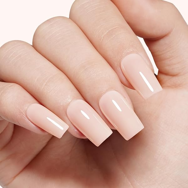 TOMICCA Semi-Permanent Nude Pink Nail Polish, 10 ml Soak Off UV LED Nail Polish Semi-Permanent Nude Clear for Nail Art French - 1