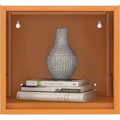 itbe Easy Fit Ready-to-Assemble Multipurpose Wall-Mounted Floating Steel Open Niche Cabinet (Orange)
