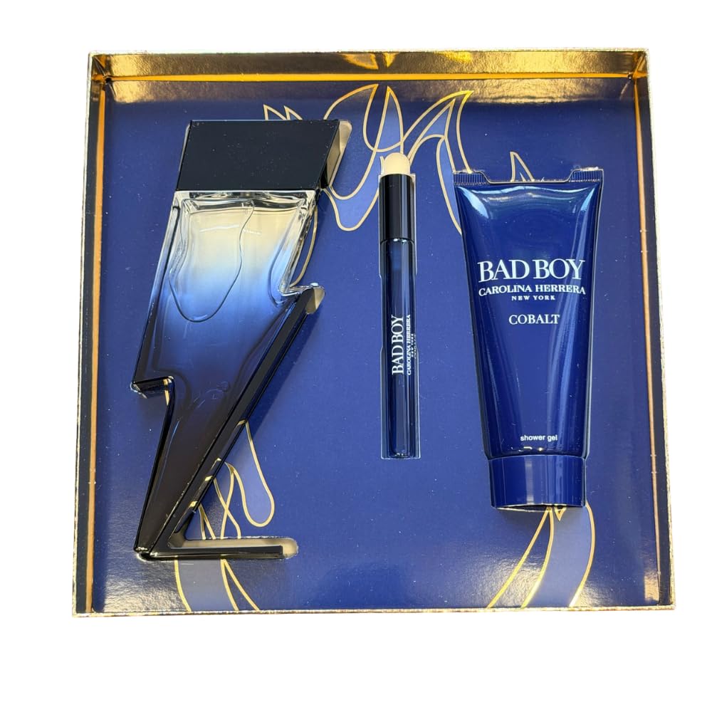 Amazon.com : Carolina Herrera Bad Boy Cobalt 3pc Gift Set for Mens