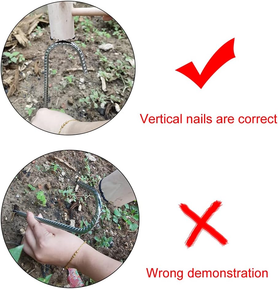 4pcs Heavy Duty Steel Ground Stakes Galvanized Steel J Hooks Anchors