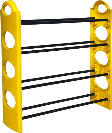HousIQ Premium 4 Shelf Plastic and Steel Shoe/Chappal/Book/Clothes Rack/Stand/for Home