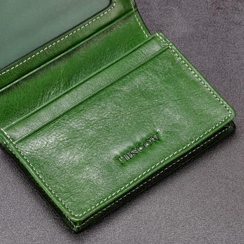 Image of HISCOW Business Card Holder with Large Compartment - Full Grain Leather