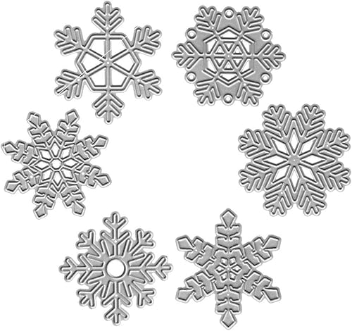 Miniatura 7 de Plantillas de plantillas de metal con troqueles de copo de nieve, plantillas de plantillas para álbumes de recortes y manualidades de bricolaje