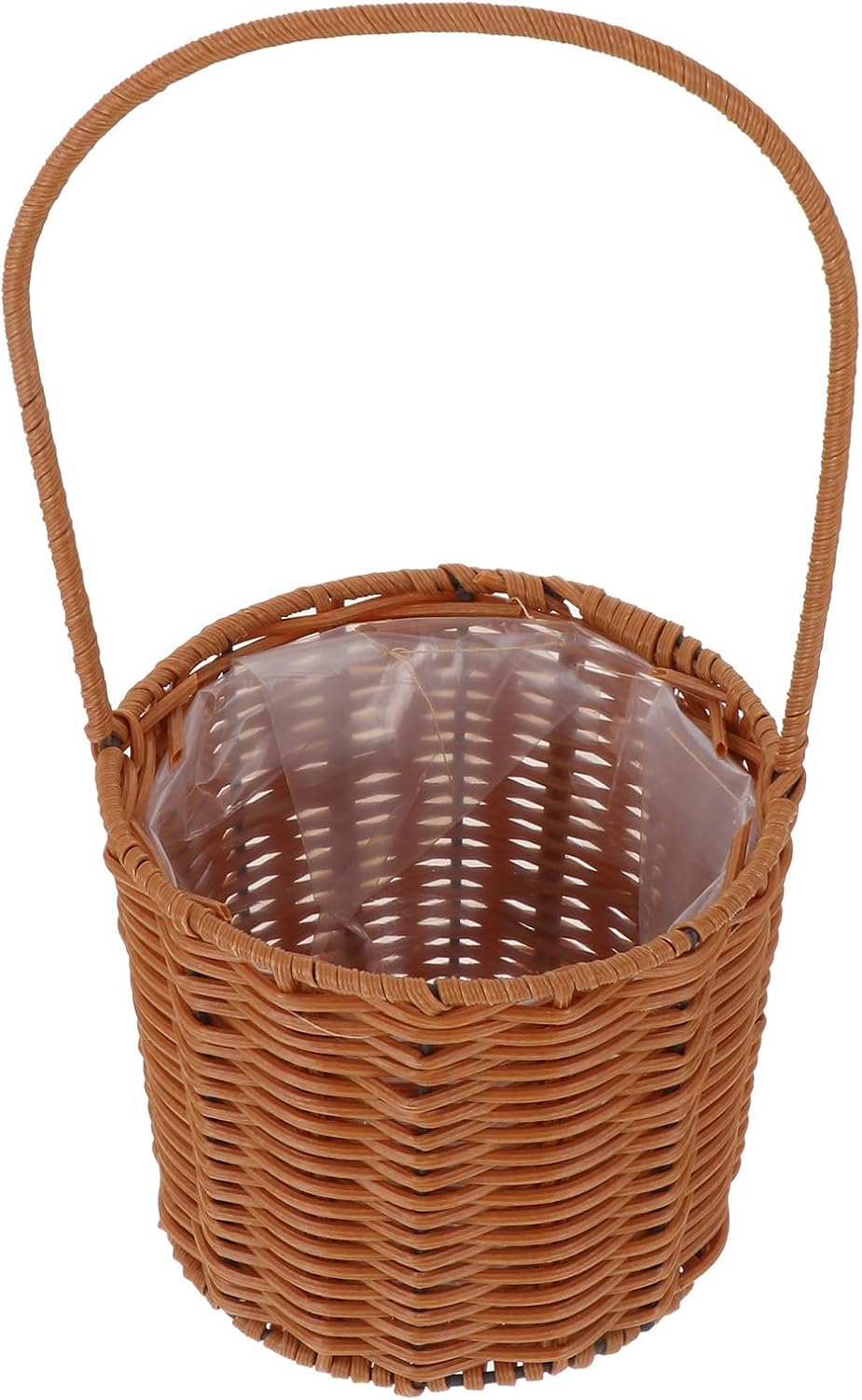 BESPORTBLE Woven Storage Basket Handheld Faux Rattan Flower Arrangement Basket for Wedding Decor and Home Organization
