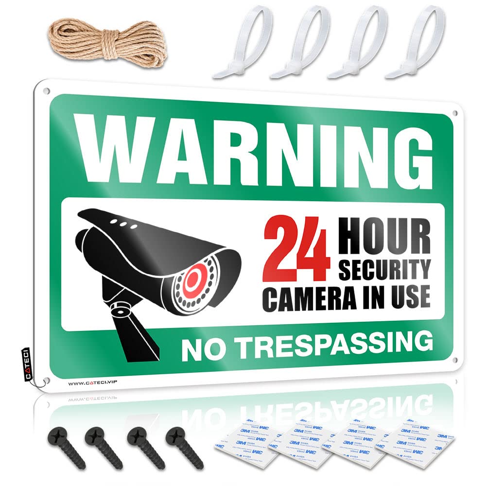IBWNBBUSN Metal Signs For Garage Man Cave Video Surveillance Signs, No Trespassing Violators Will Be Prosecuted Tin Sign Tin Bar Signs Funny Door Signs(30X40CM)