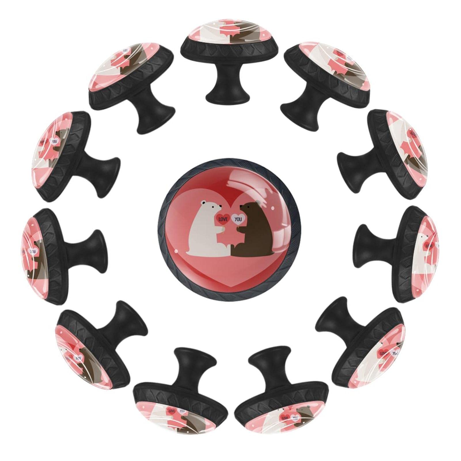 Boutons de tiroir ronds ours pour décorer la chambre d'enfant lot de 12