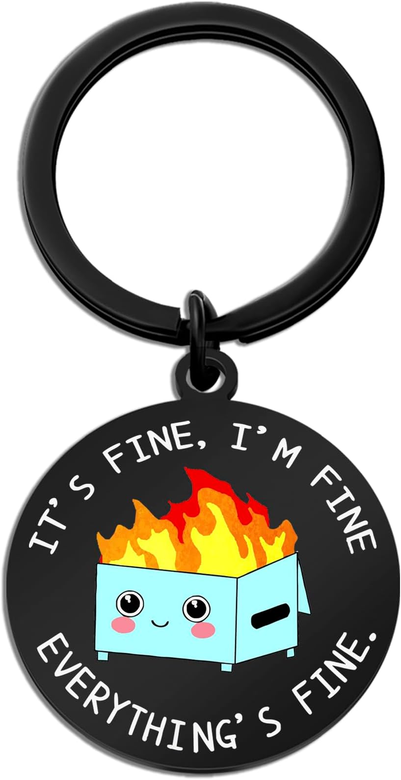 Funny Keychain for Women Bosses Day Gifts For Coworker White Elephant Work Gifts For Bestie Friends work bestie gifts Keyring It’S Fine,I’M Fine.Everything’S Fine Christmas