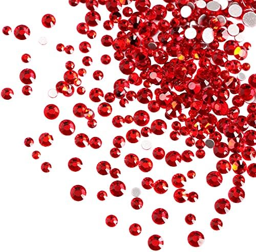 Jollin 3456pcs Flatback Rhinestones Glass Charms Diamantes Gems Stones for Nail Art 6 Size ss4~ss12 Crystal AB