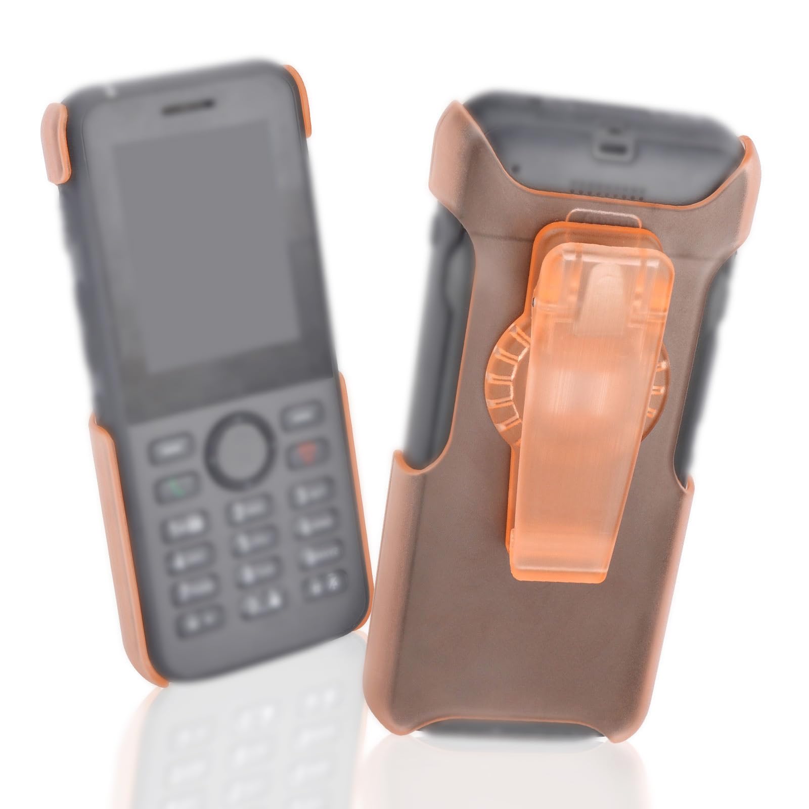 iGuerburn Etui na telefon VoIP do Cisco 8821 i Cisco 8821-EX, uchwyt na telefon Cisco z obrotowym klipsem do paska 360° (pomarańczowe)