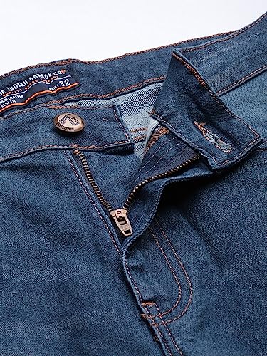 Image of The Indian Garage Co Men Slim Fit Solid Mid-Rise Stretchable Jeans
