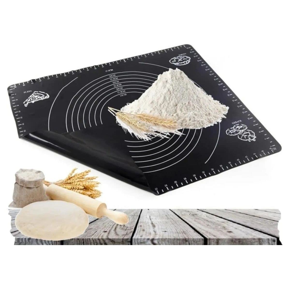 BUFFER Silikon Çok Amaçlı Geniş Hamur Matı Hamur Açma Matı 40 * 50 cm