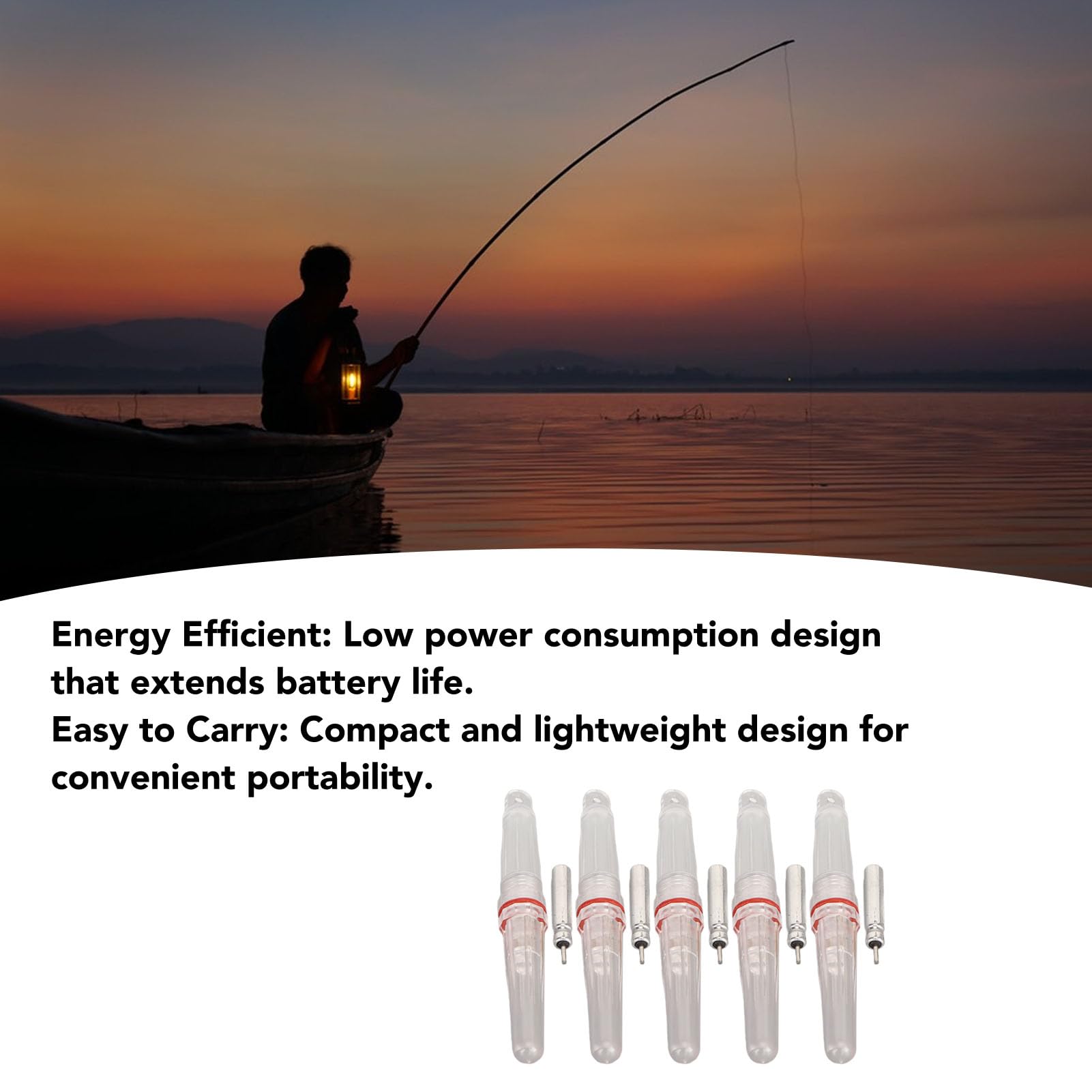 fannay Fishing Lure Light, Reusable Pressure 5PCS LED Fishing Light for Saltwater Fishing (Steady On Green)