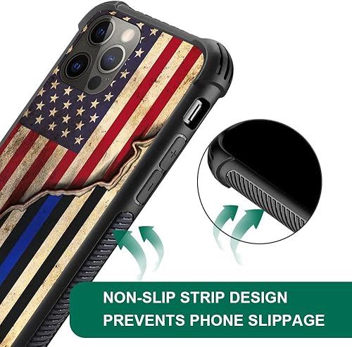 Miniatura 3 de DAIZAG Funda compatible con iPhone 13 Pro Max, funda de poliuretano termoplástico con empalme rojo y azul de la bandera estadounidense para iPhone