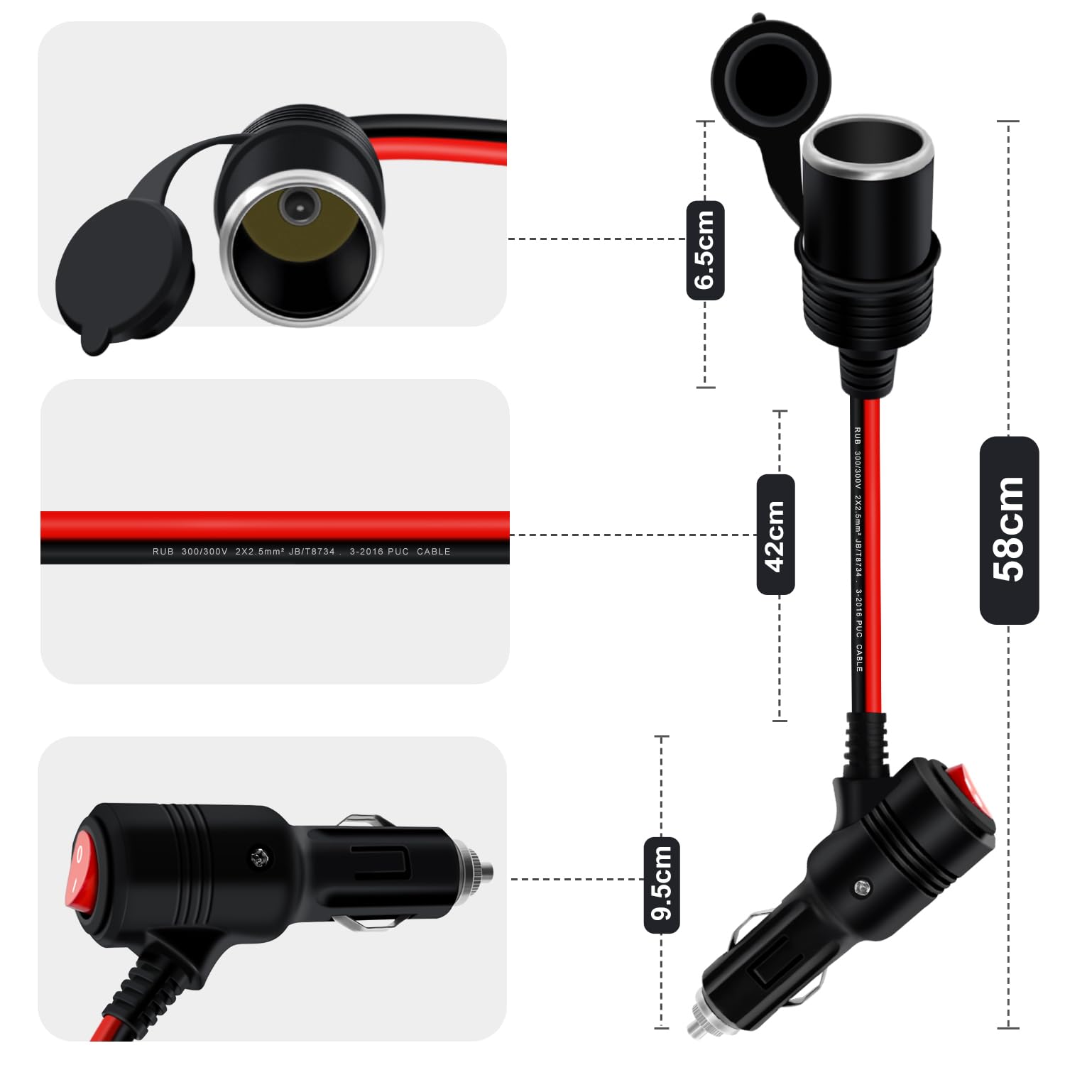 Cable Extensión Con Interruptor Para Encendedor De Coche 12V/24V - Alarga Y Controla La Conexión De Tus Dispositivos