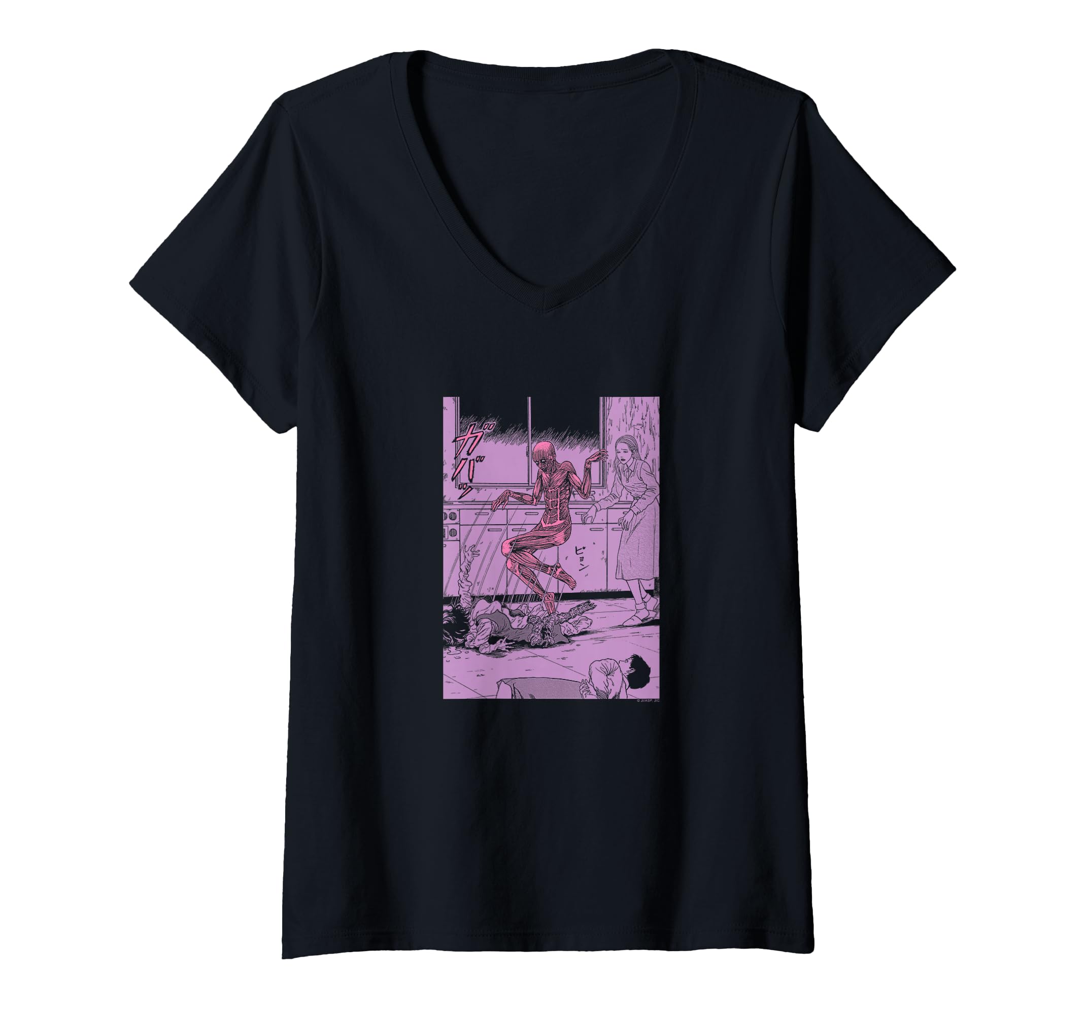 Womens Junji Ito Jumping Out Of Skin V-Neck T-Shirt