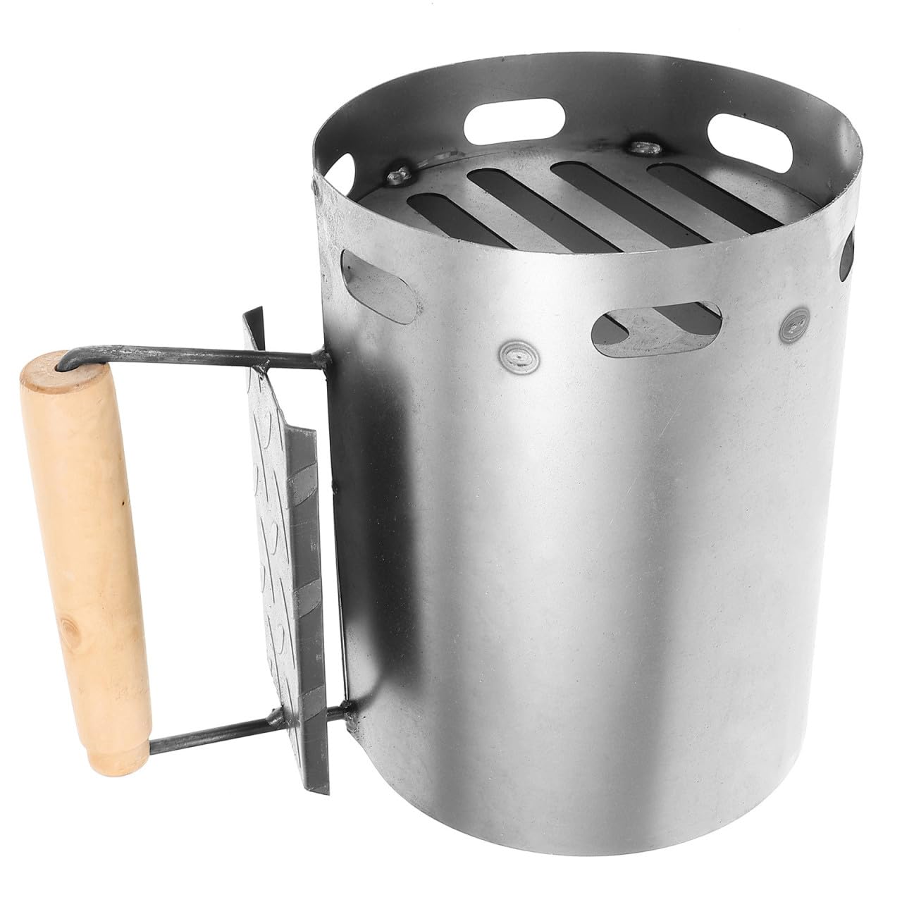 Encendedor de Parrilla de Carbón Portátil de Hierro Plata