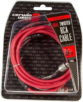 Cerwin-Vega CVCAP2 6-Feet Dual Twisted RCA Molded Cable