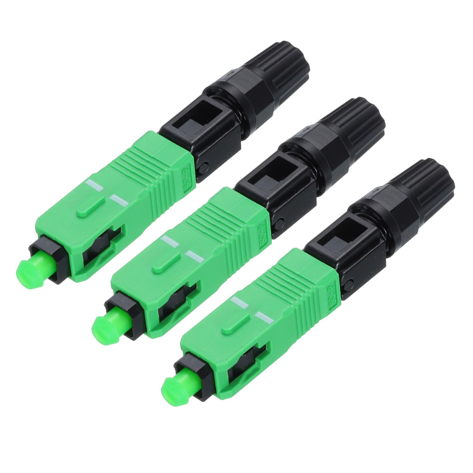 SC/APC Fiber Optic Quick Connector, Single Mode Embedded SC Fiber Optic Fast Connectors Adapter for CATV Network, Pack of 3