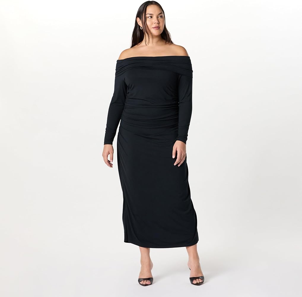 fitted lace wedding dress Amazon.com: The Drop Women's Stevie Off The Shoulder Maxi Knit Dress,  Black, 5X, Plus Size : Clothing, Shoes & Jewelry