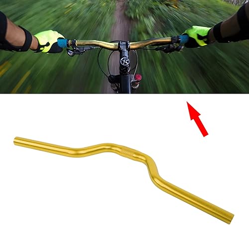 Miniatura 7 de Keenso Manillar de bicicleta de carretera MTB cómodo manillar de engranaje fijo M barra elevadora de aleación de aluminio (dorado)