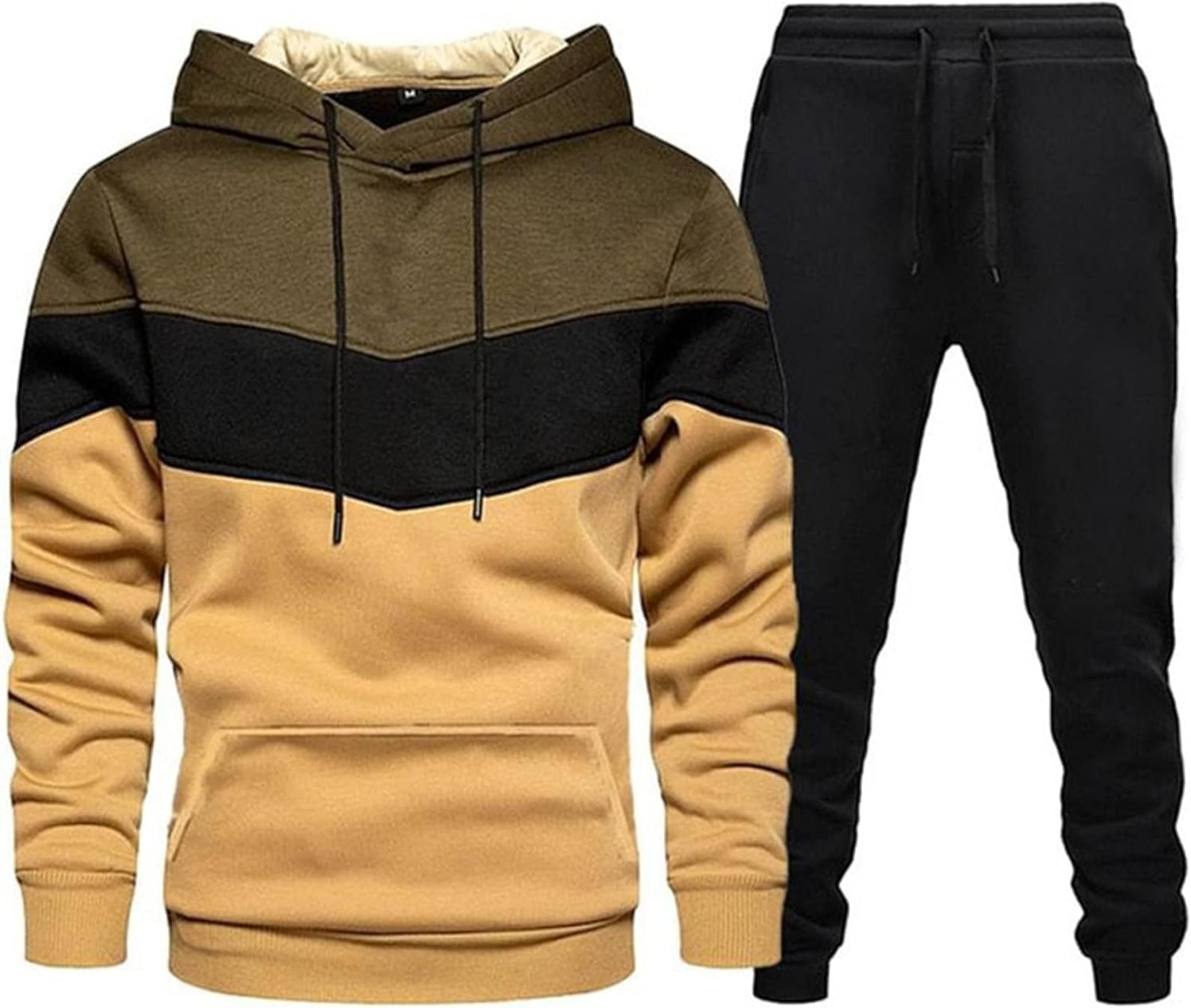 Mens Tracksuits 2 Piece Set Outfit Sports Hoodie Sweat Suits Workout Jogging Suit with Kanga Pockets