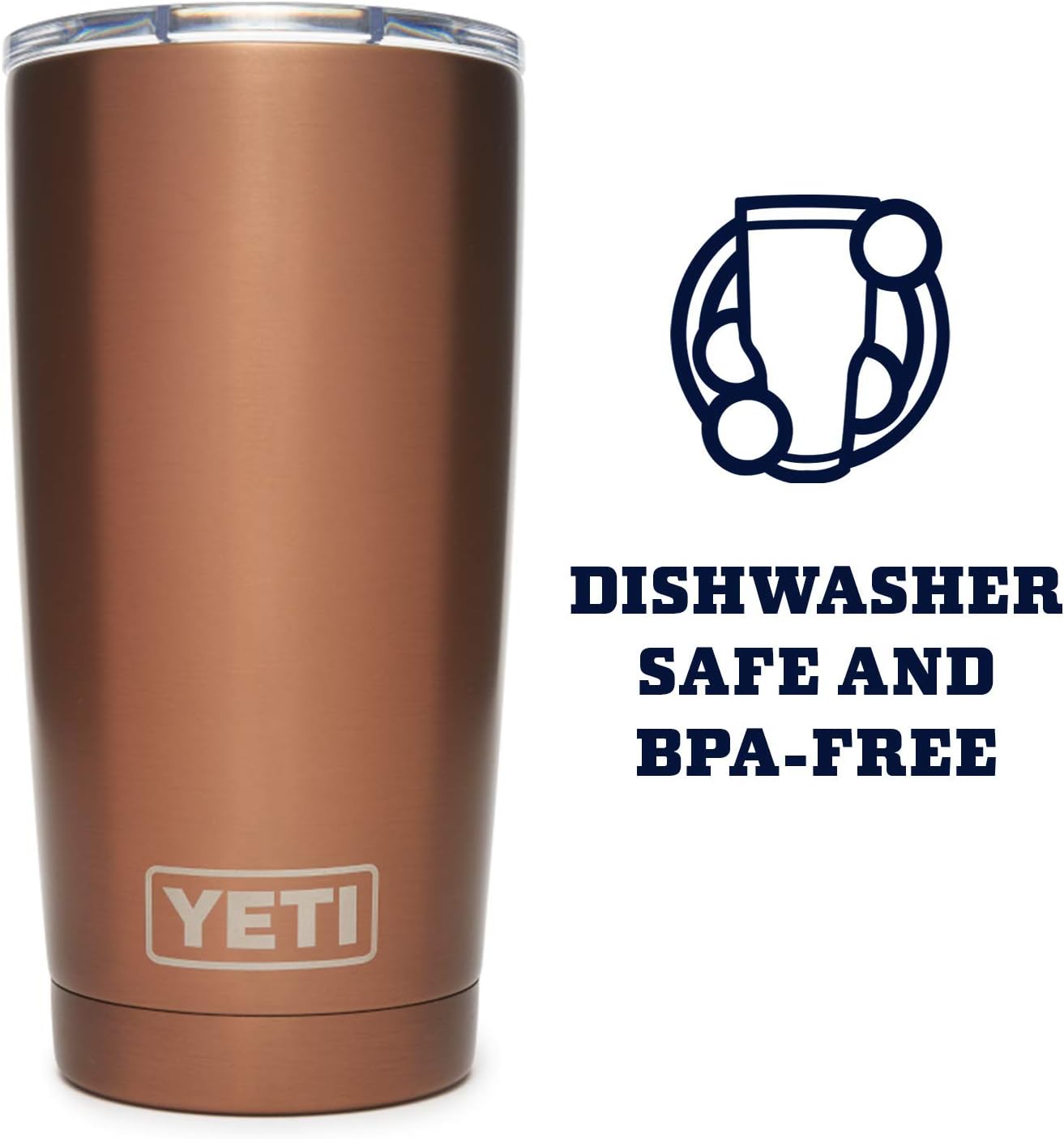 YETI Rambler 20 oz Tumbler, Stainless Steel, Vacuum Insulated with MagSlider Lid, Copper