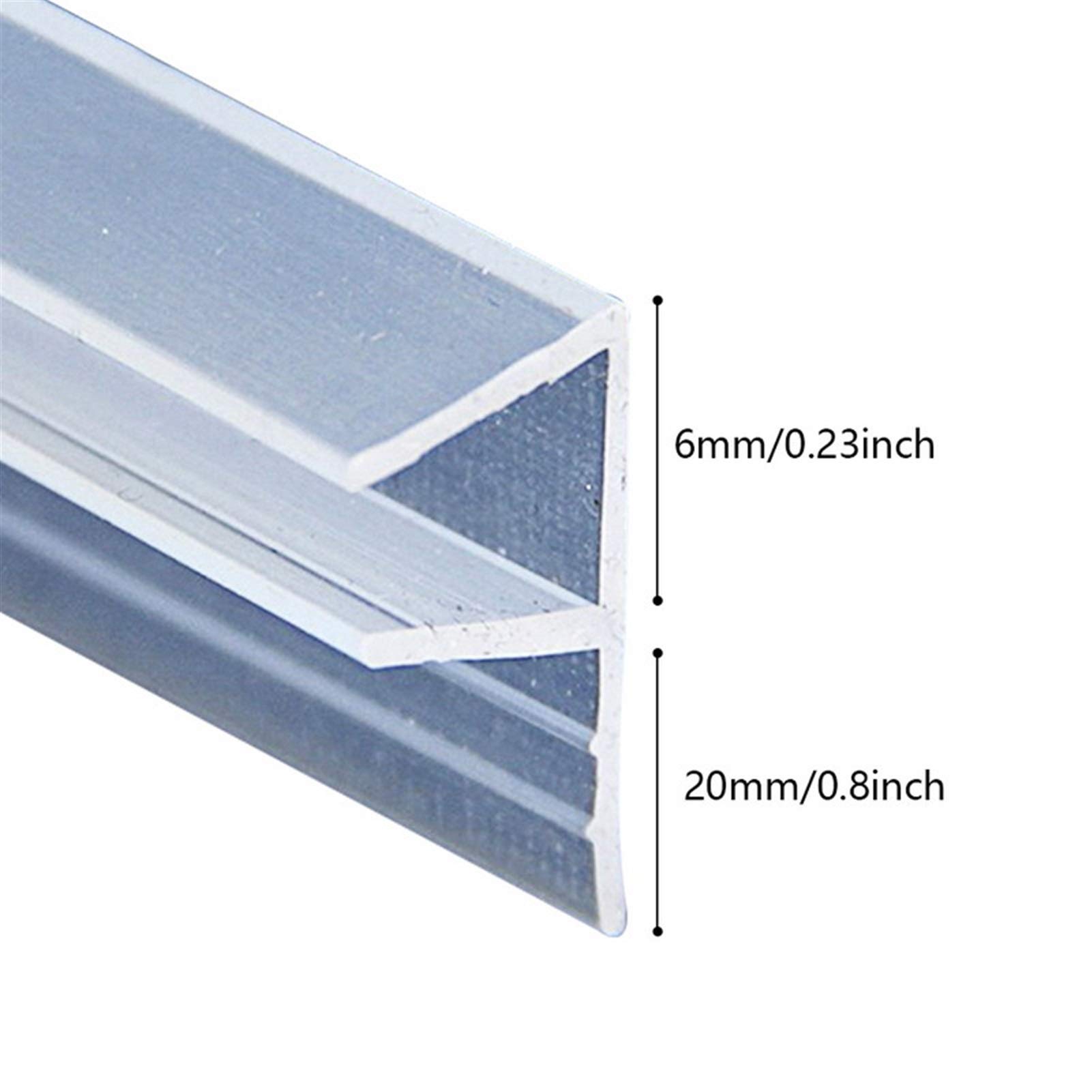 Lueao Cqinju-Guarnizione 6-12mm f u h Forma Vetro Porta guarnizioni in Silicone Gomma Bagno Doccia Porta Finestra vetrine Striscia di Tenuta in Vetro, 1m, Facile da installare