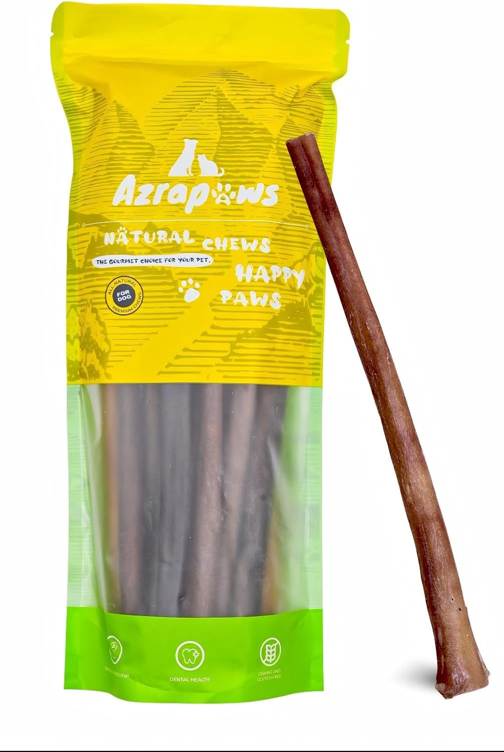 Thick Bully Sticks 12" for Medium and Large Dogs, 5 Count Natural Beef Dog Chews Long Lasting, Dog Treats Bones for Aggressive Chewers - Single Ingredient