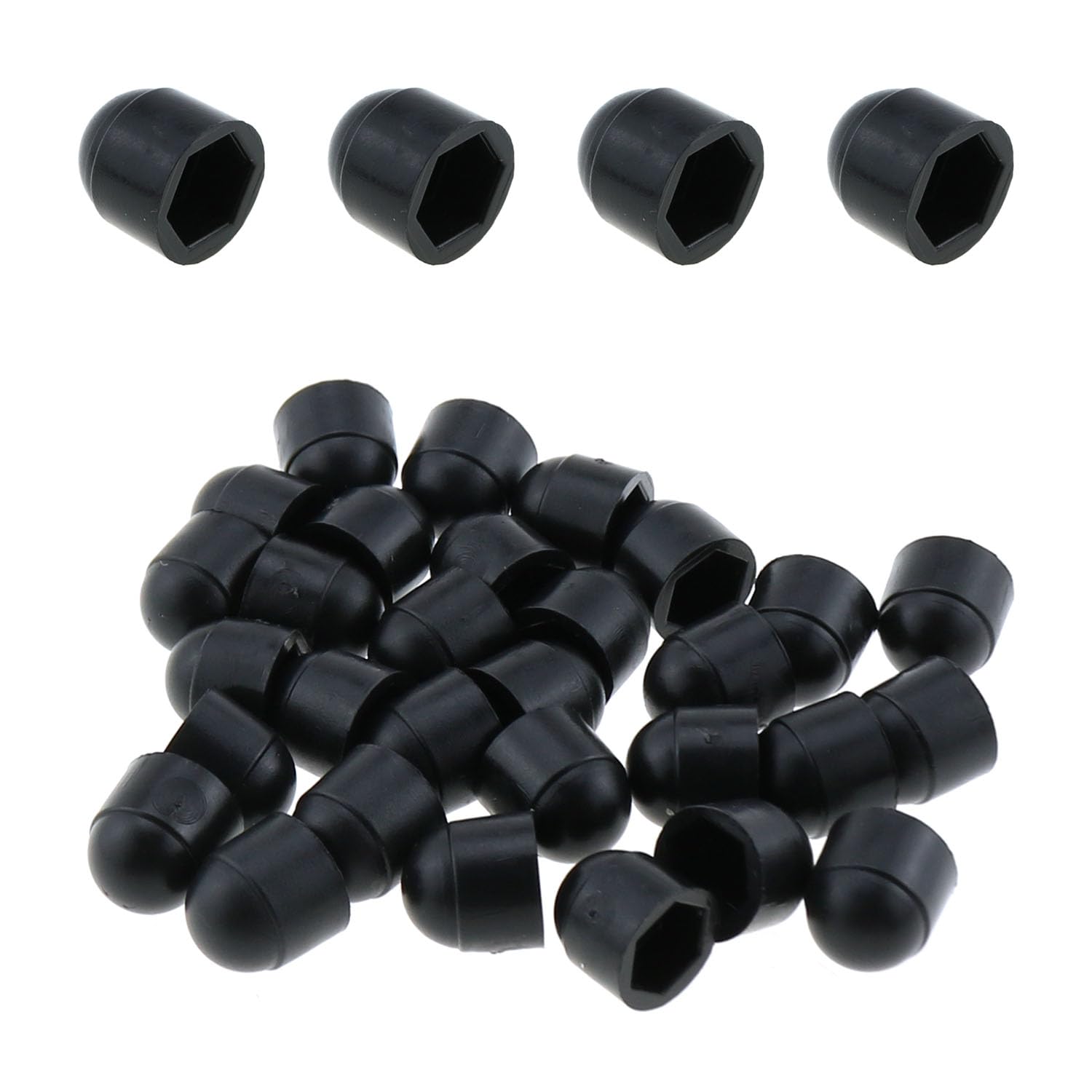 MEETOOT 30PCS Plastic Dome Bolt and Nut Protection Cap Black Hexagonal Nylon Protection Cap M6x10MM Suitable for Indoor and Outdoor and Humid Environment