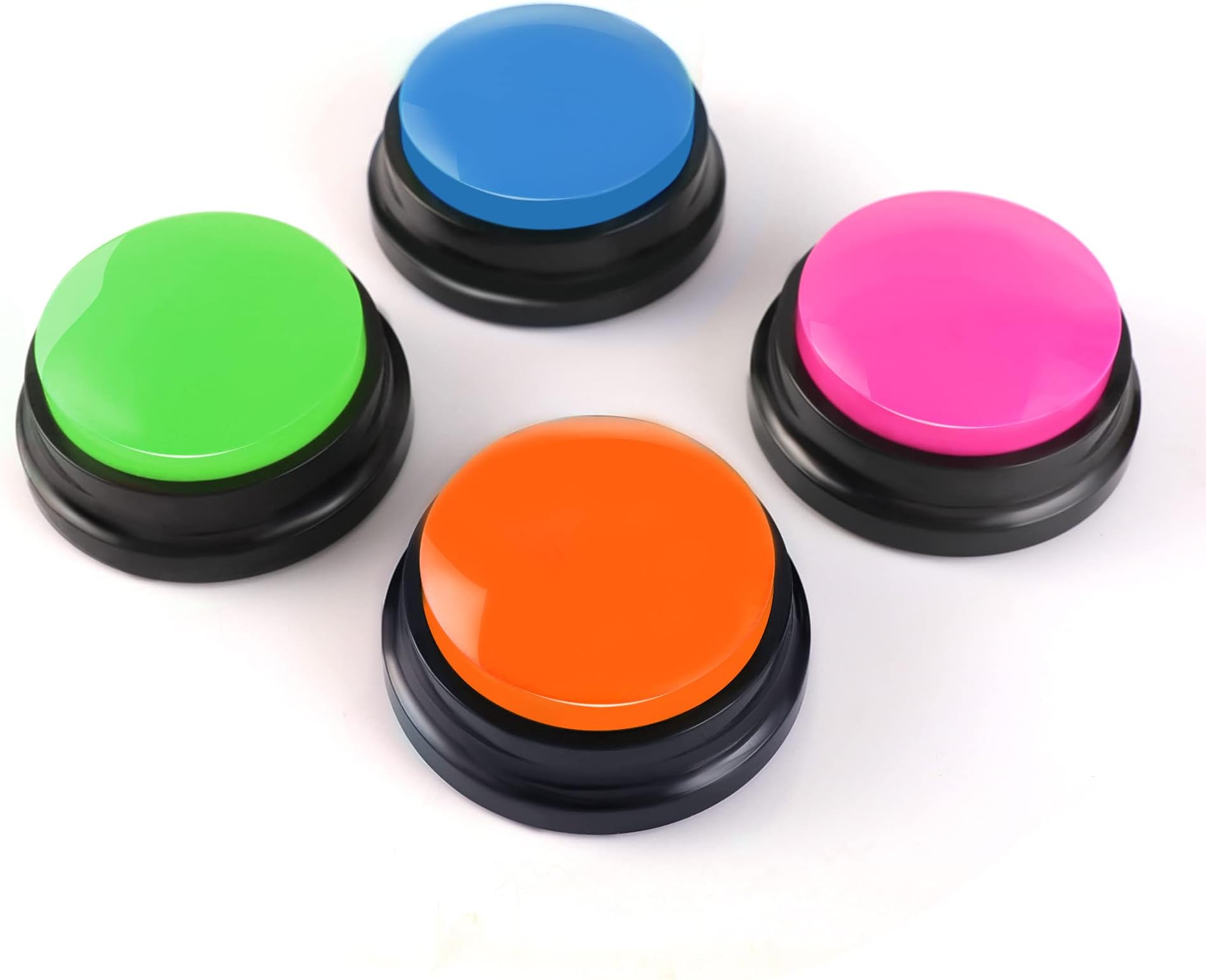 Voice Recording Button, Dog Buttons for Communication Pet Training Buzzer, 30 Second Record & Playback, Funny Gift for Study Office Home (4 Packs)