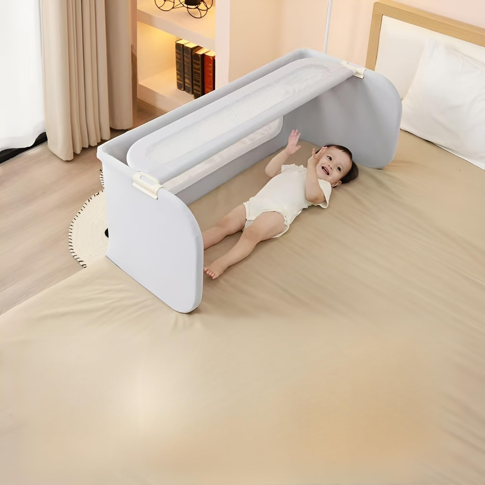 Amazon | ベッドガード 転落防止 ポータブル 185cmフルカバー 折り畳み