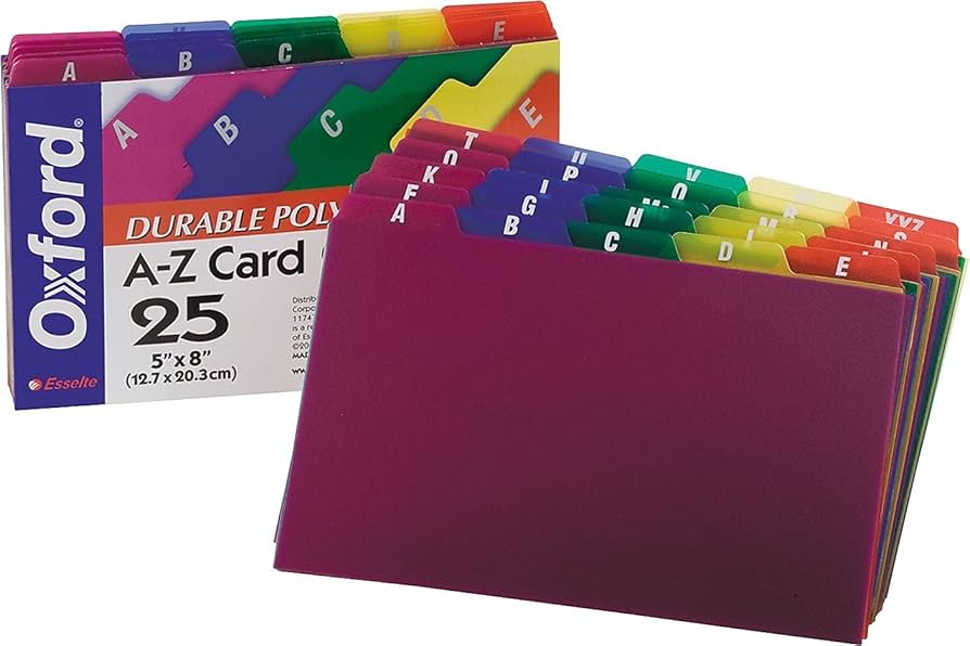 Amazon.com : Oxford Poly Index Card Guides, Alphabetical