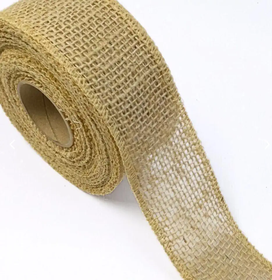 Fita de Juta Natural Engomada para laços, enfeites, decorações