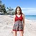 wantdo Women's Flower Print Swimsuit High Waisted Bathing Suit WineRed US 4-6