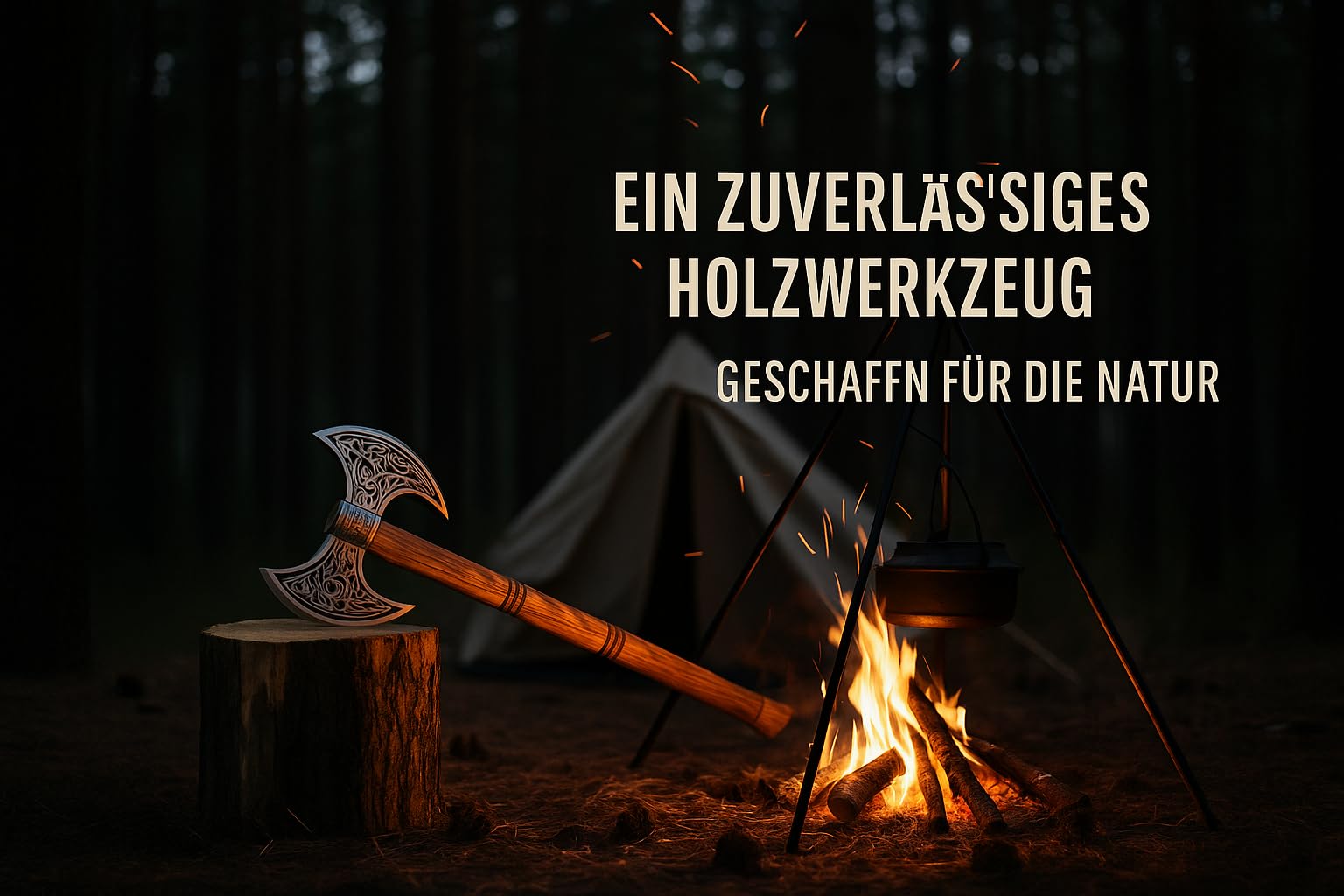 NovaHaven Doppelkopf Wikingeraxt – Handgeschmiedete Axt aus Kohlenstoffstahl mit Eschenholzgriff, Lederwicklung & Lederscheide – Ideal für Sammler, Outdoor & als Geschenk