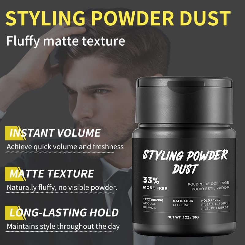 Hair Styling Powder, Volumizing Texture Powder for Matte Finish & Hair Volume