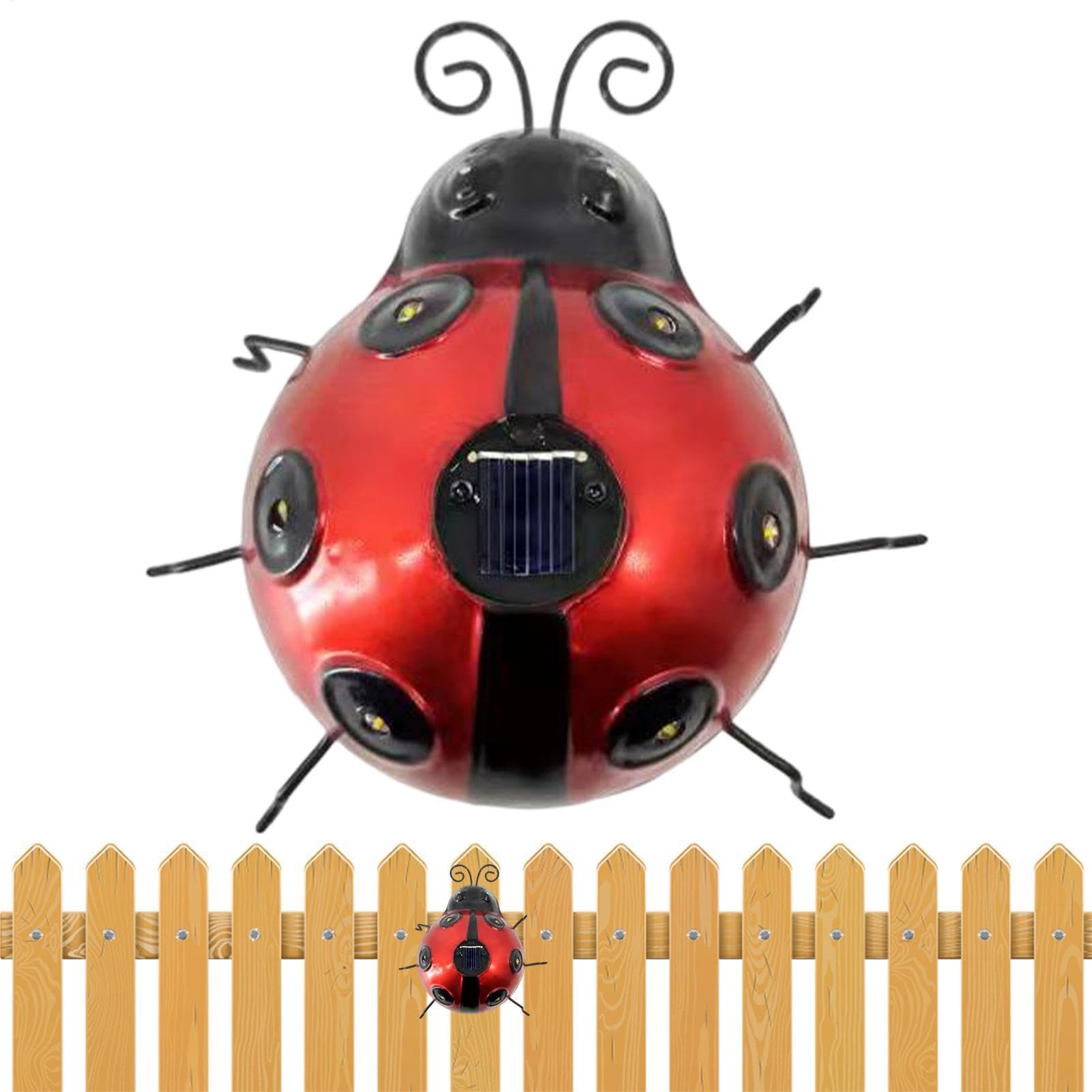Mbiyhgta Outdoor Ladybug Lights - Ladybug Solar Lights, Ladybug Lights Outdoor Decorative | Solar Lantern Waterproof Led Solar Lights Ladybug Decorative Tabletop Lanterns for Patio Garden Table Decor
