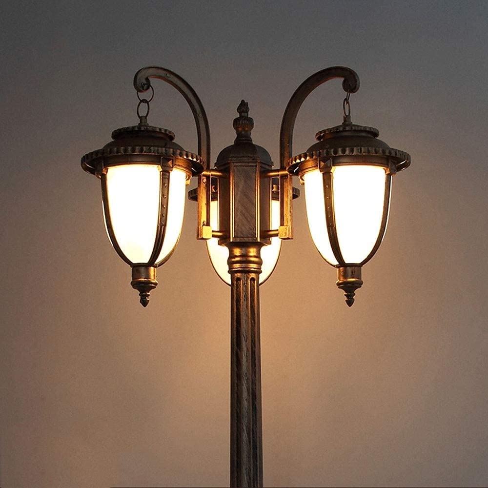 Lampadaire d'extérieur 165 cm avec applique murale 3 lampes de jardin