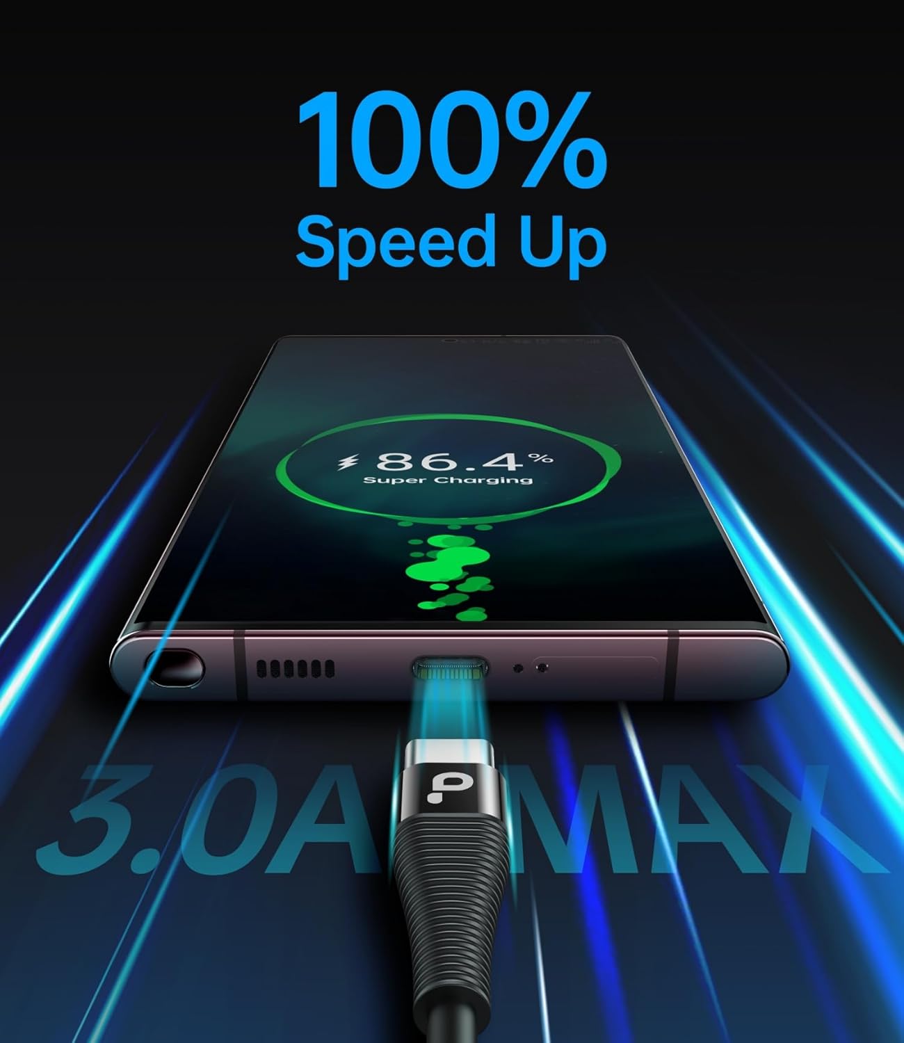 USB C Cable Fast Charging, 2Pack 3ft Coiled USB A to USB C Charge Cable for Car, USB-C Charging Cord Compatible with iPhone 17/16/15/Pro Max/Plus/Samsung Galaxy S20 S10 and More Type C Devices-Black - Image 3